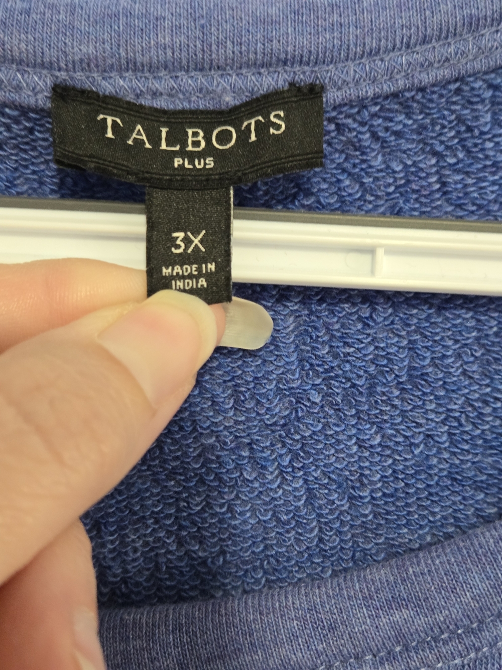 Talbots Plus 3X Blue Polka Dot Sweatshirt Women Cozy Pullover Casual Top - Picture 2 of 5